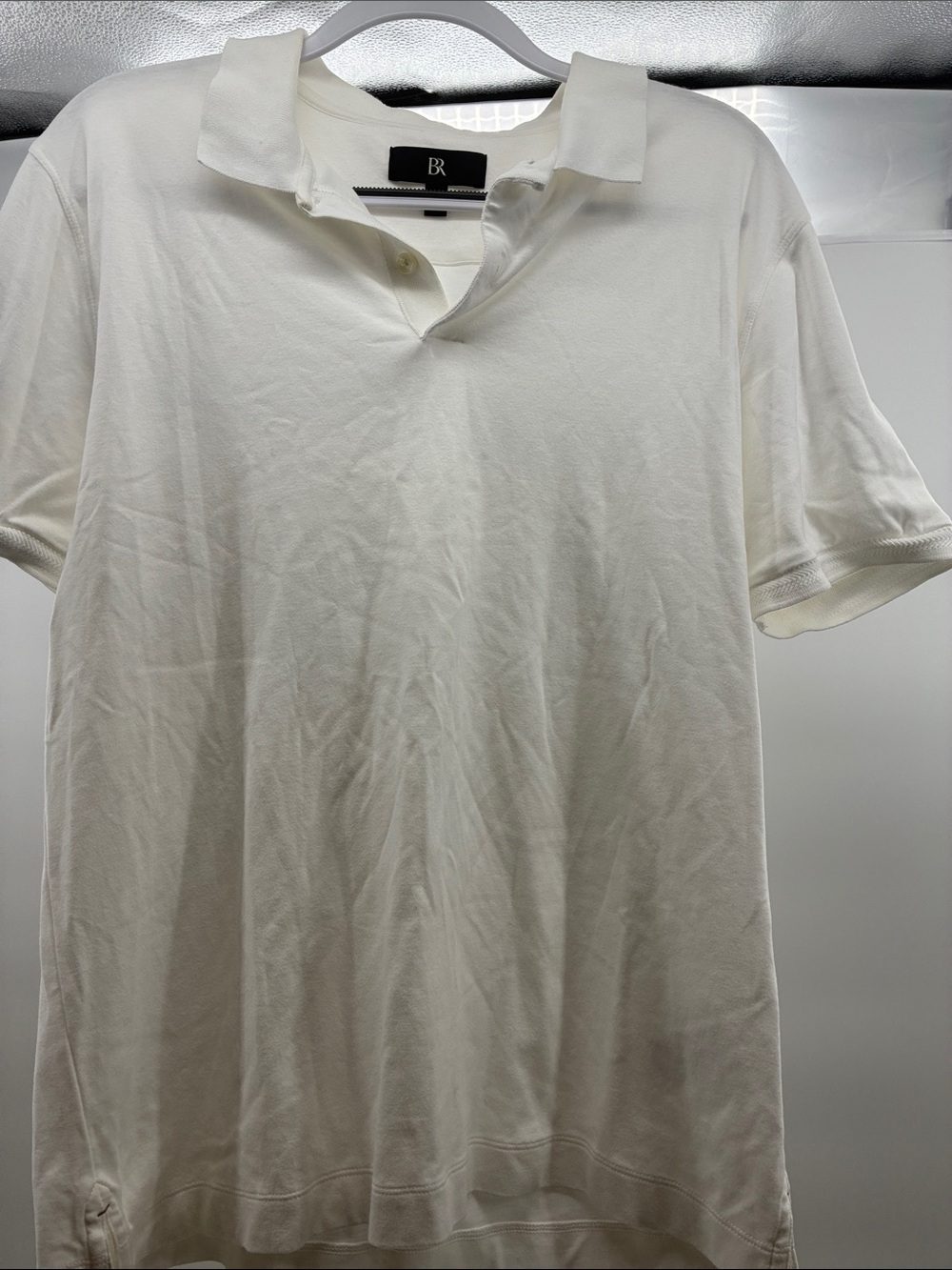 Banana Republic Men's Off-White Polo Shirt
